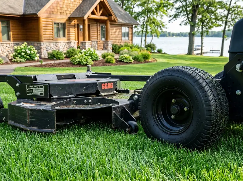Healthy green lawn cut to the perfect mowing height in Detroit Lakes Healthy green lawn cut to the perfect mowing height in Detroit Lakes
