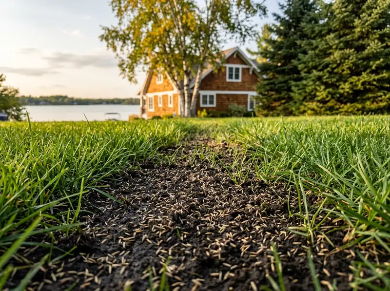 Lawn overseeding and soil preparation in Detroit Lakes by Chips Clips Lawncare MN Lawn overseeding and soil preparation in Detroit Lakes by Chips Clips Lawncare MN